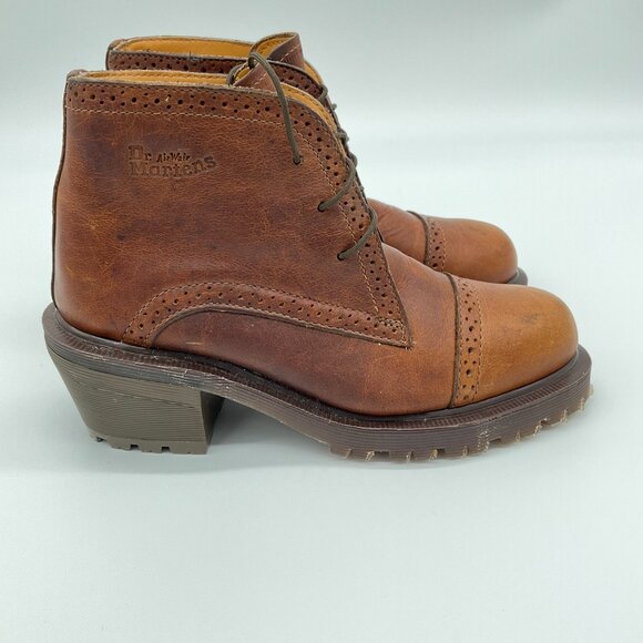 Dr. Martens MIE Granny Brogue Y2K Block Heel Ankle Boots Size UK 3 - Picture 2 of 11